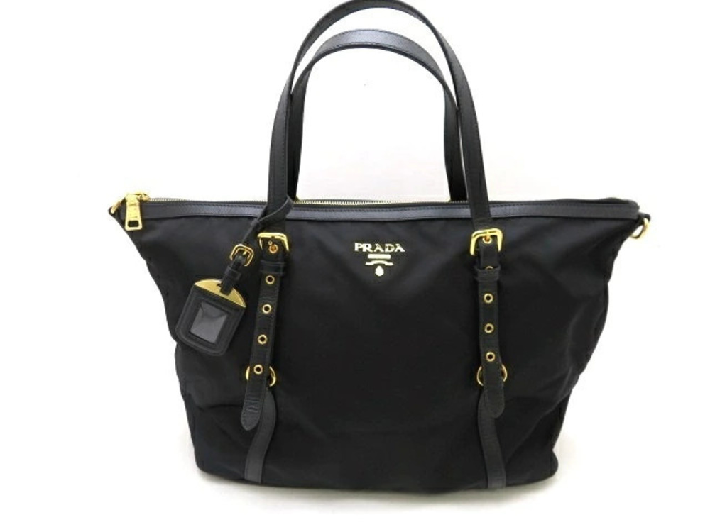 Prada Tote Tessuto Saffiano Bag Saffiano Leather Black